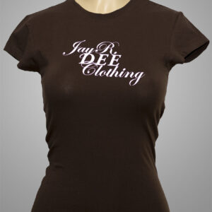 JRD Logo Brown Crew Neck T-Shirt For Women