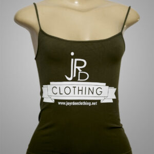 JRD Ribbon Green Tank Top with Shoulder Straps For Women